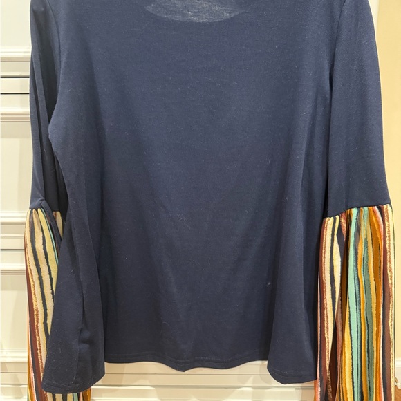 Striped Sleeve Navy‎ Top - Picture 2 of 4